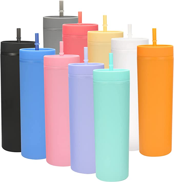 16oz Acrylic Straight Skinny Tumbler
