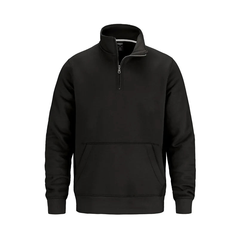 Muskoka Trail Fairmount Adult 1/4 Zip Sweatshirt with Pouch Pocket in Black