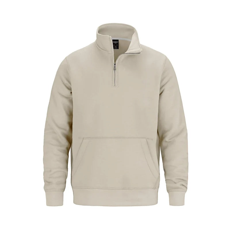 Muskoka Trail Fairmount Adult 1/4 Zip Sweatshirt with Pouch Pocket in Ivory