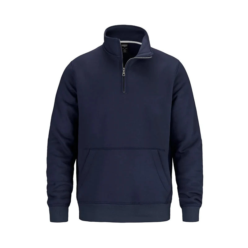 Muskoka Trail Fairmount Adult 1/4 Zip Sweatshirt with Pouch Pocket in Navy Blue