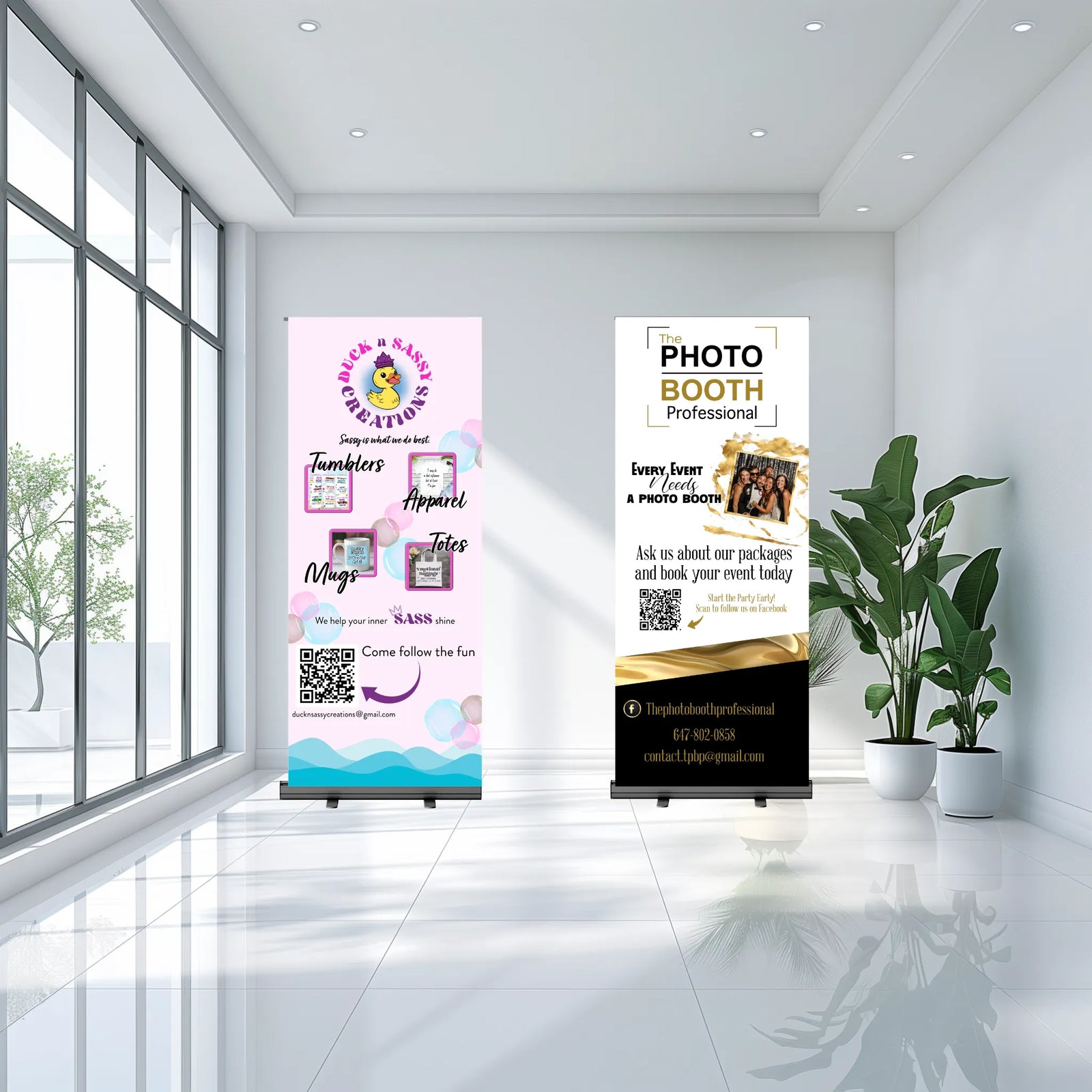 Roll-up Banner (33"x80") with stand and carry bag