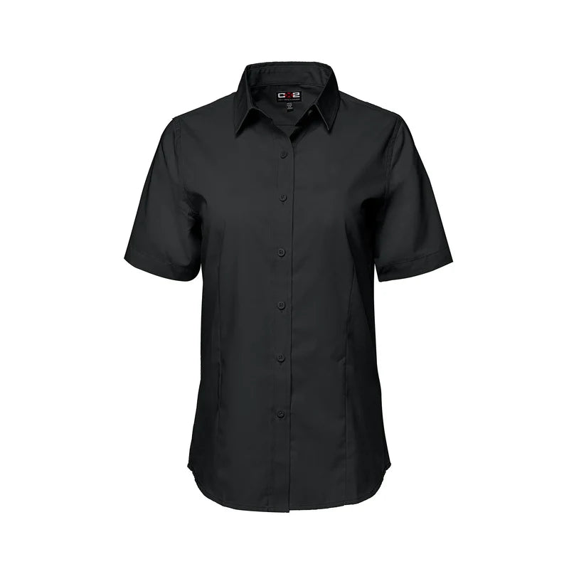 CX2  Ashton Ladies - Poly Cotton Twill Short Sleeve Shirt -4605