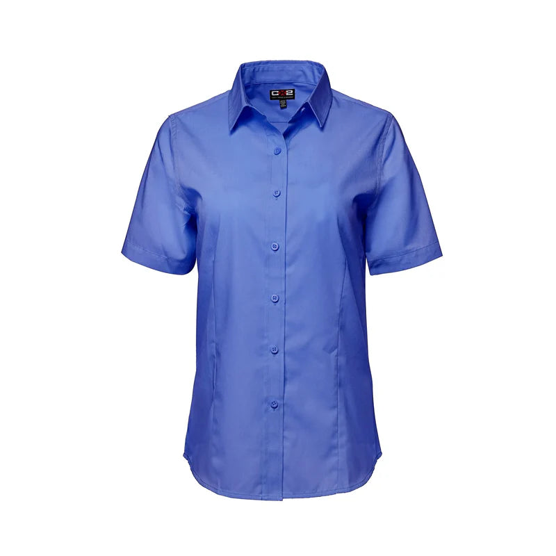CX2  Ashton Ladies - Poly Cotton Twill Short Sleeve Shirt -4605