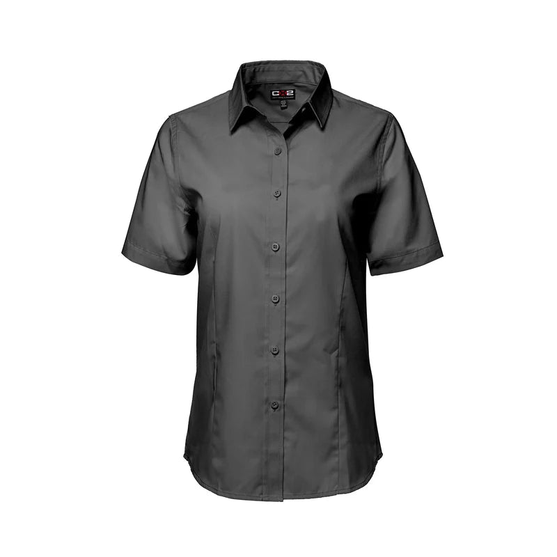 CX2  Ashton Ladies - Poly Cotton Twill Short Sleeve Shirt -4605