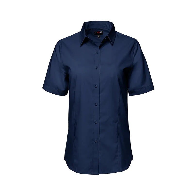 CX2  Ashton Ladies - Poly Cotton Twill Short Sleeve Shirt -4605