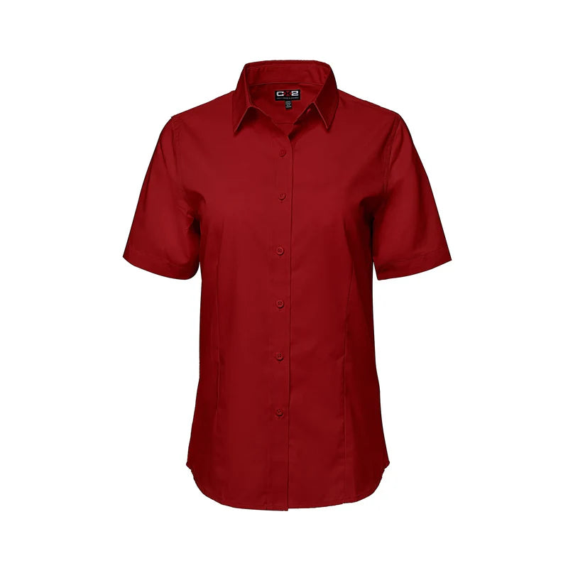 CX2  Ashton Ladies - Poly Cotton Twill Short Sleeve Shirt -4605
