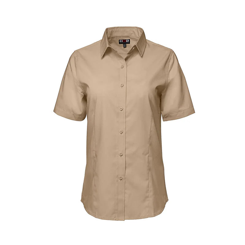 CX2  Ashton Ladies - Poly Cotton Twill Short Sleeve Shirt -4605