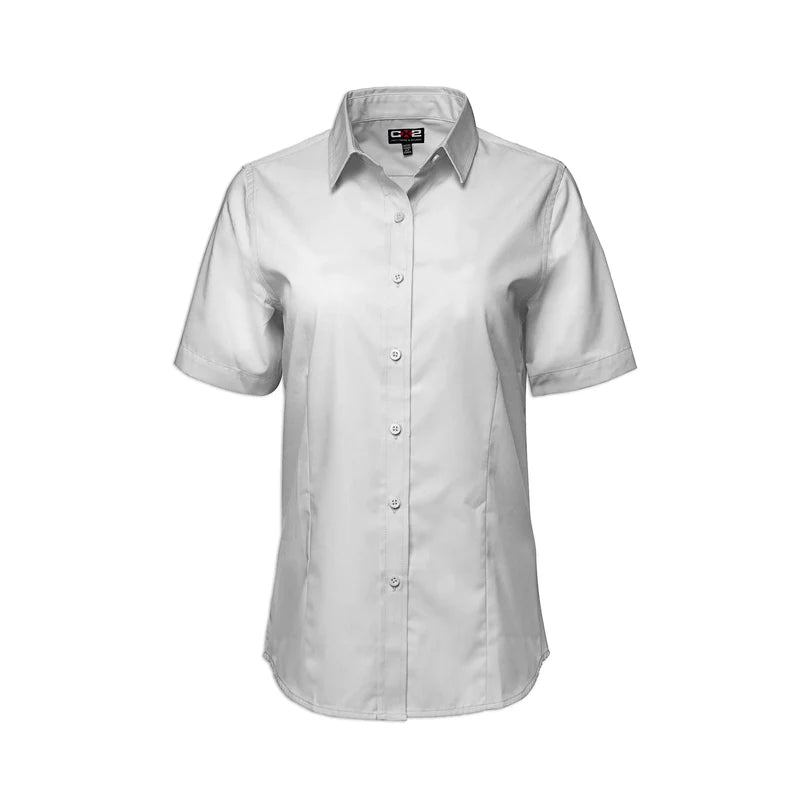 CX2  Ashton Ladies - Poly Cotton Twill Short Sleeve Shirt -4605