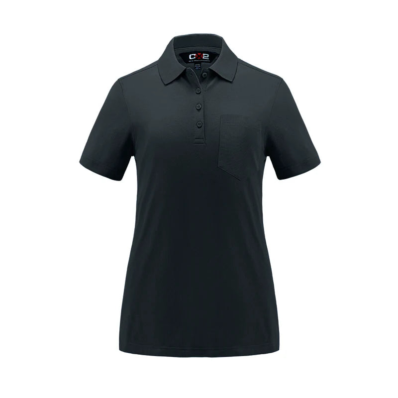 CX2  - Caddy - Ladies Pique Mesh Polo with Pocket