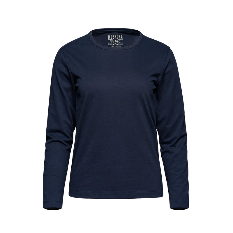 Muskoka Trail -Riverside - Ladies Cotton-Poly Long Sleeve Crewneck Tee