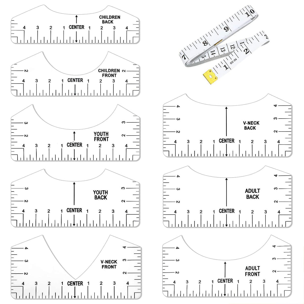 T-shirt Guides 9 pc set