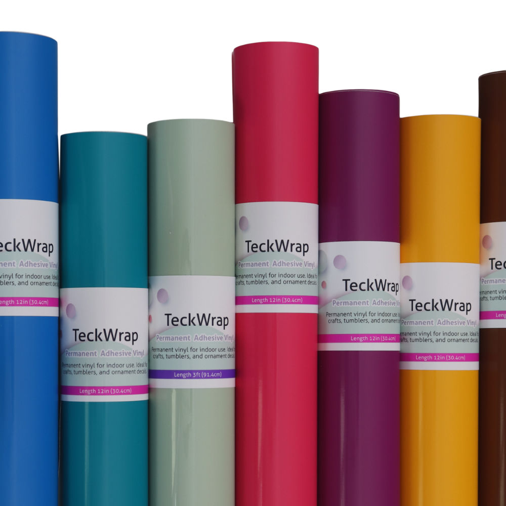 Glossy Permanent Adhesive Vinyl - TeckWrap (12&quot; and 3&#39; Rolls)
