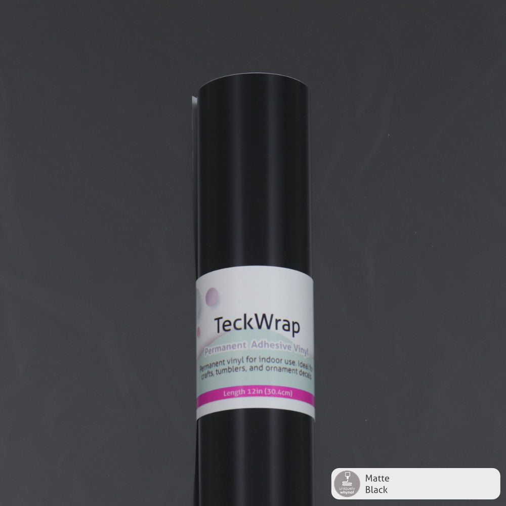 Matte Permanent Adhesive Craft Vinyl - Teck Wrap (12&quot; and 3&#39; Rolls)