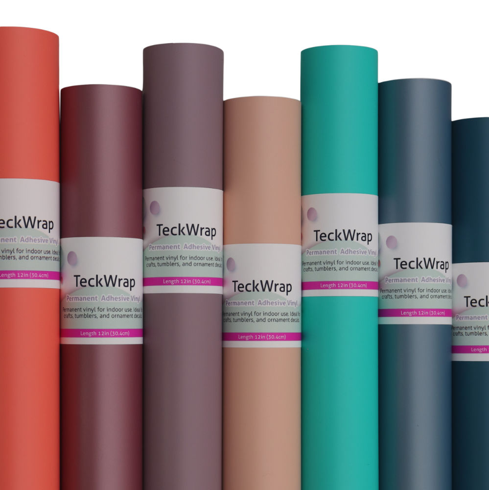 Matte Permanent Adhesive Craft Vinyl - Teck Wrap (12 and 3' Rolls