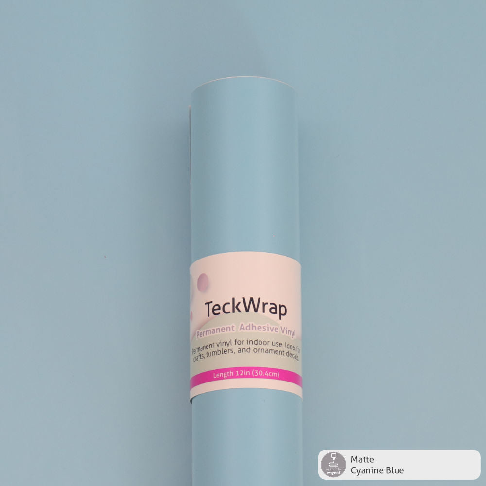 Matte Permanent Adhesive Craft Vinyl - Teck Wrap (12&quot; and 3&#39; Rolls)