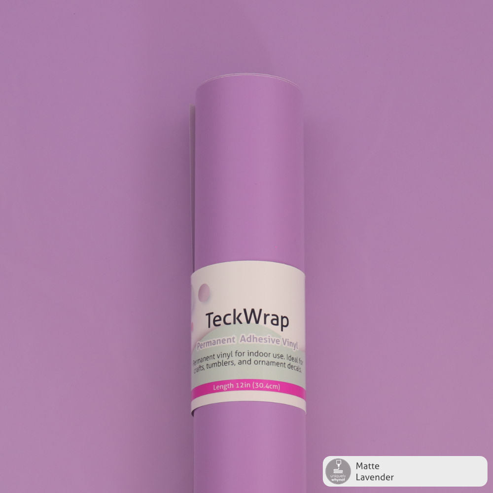 Matte Permanent Adhesive Craft Vinyl - Teck Wrap (12&quot; and 3&#39; Rolls)