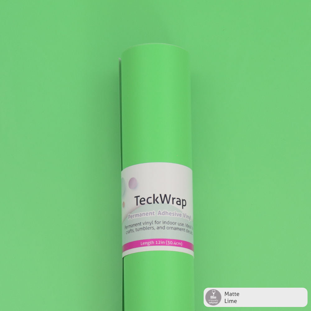 Matte Permanent Adhesive Craft Vinyl - Teck Wrap (12&quot; and 3&#39; Rolls)