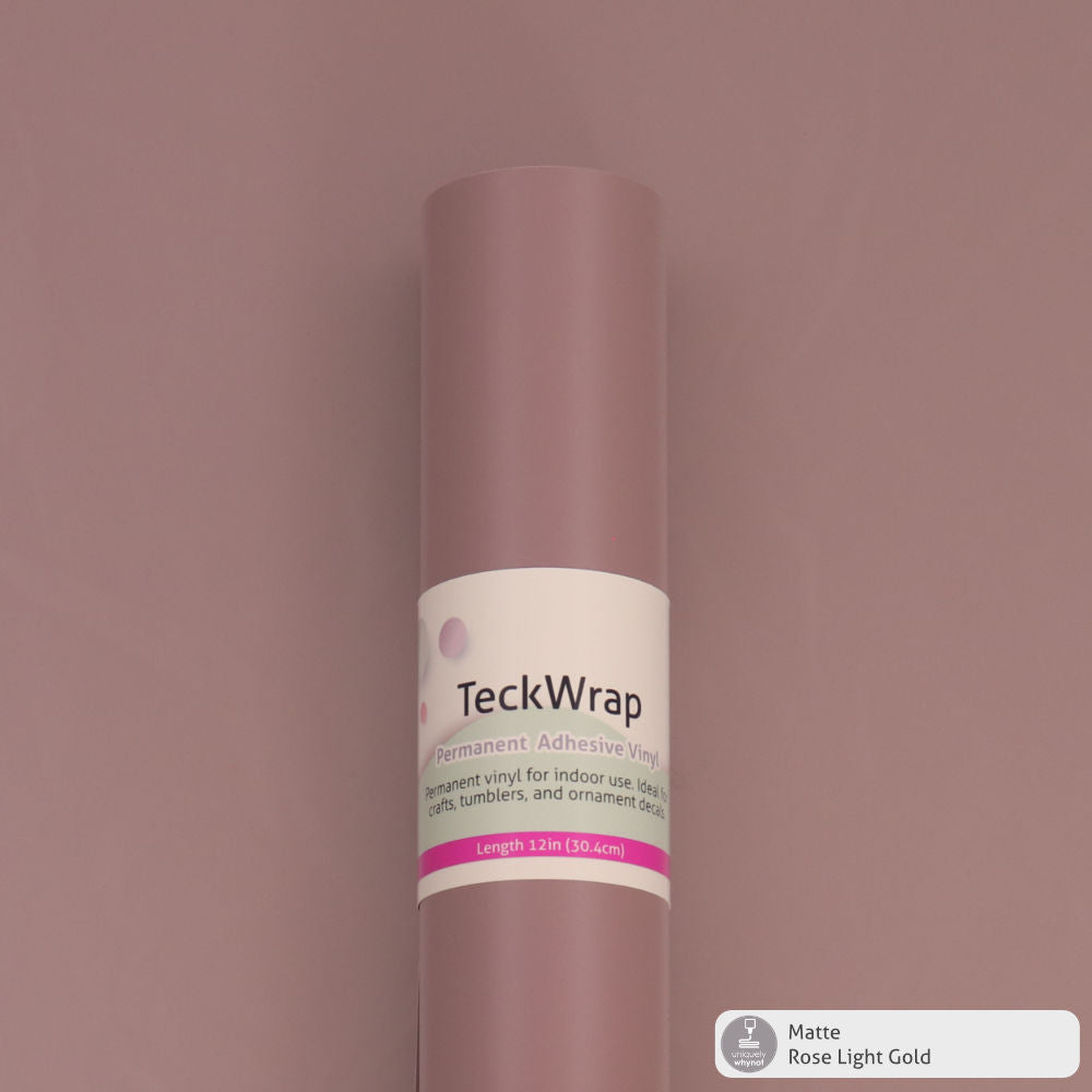 Matte Permanent Adhesive Craft Vinyl - Teck Wrap (12&quot; and 3&#39; Rolls)