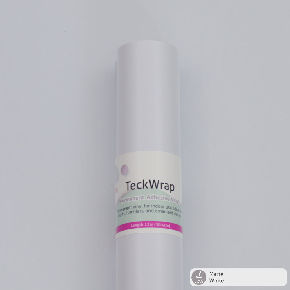 Matte Permanent Adhesive Craft Vinyl - Teck Wrap (12&quot; and 3&#39; Rolls)