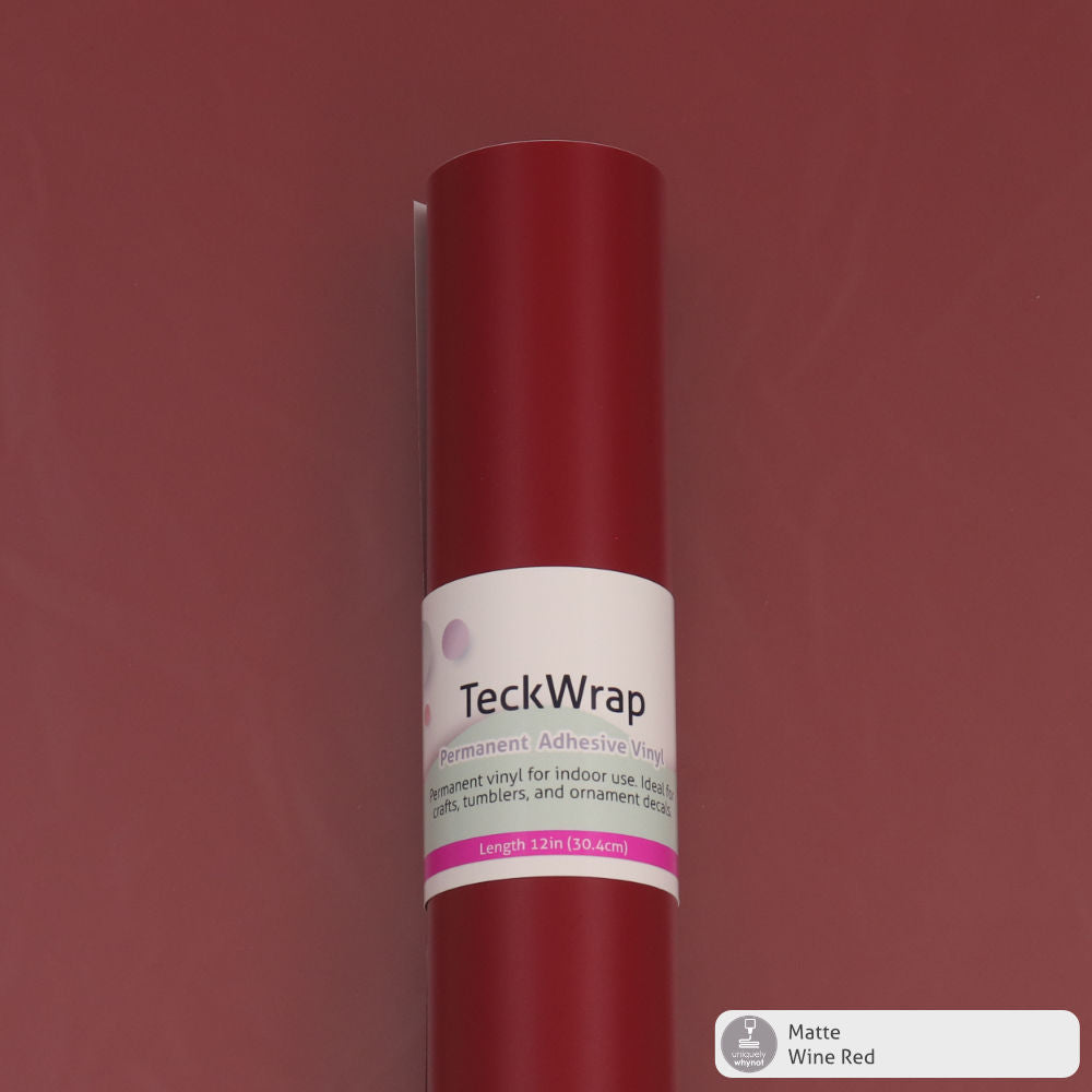 Matte Permanent Adhesive Craft Vinyl - Teck Wrap (12&quot; and 3&#39; Rolls)