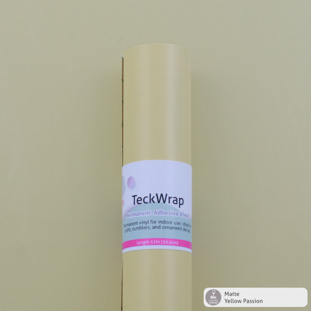 Matte Permanent Adhesive Craft Vinyl - Teck Wrap (12&quot; and 3&#39; Rolls)