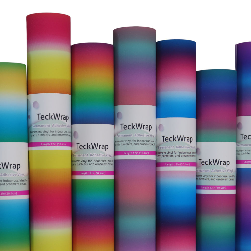 Rainbow Stripes Permanent Adhesive Vinyl - TeckWrap