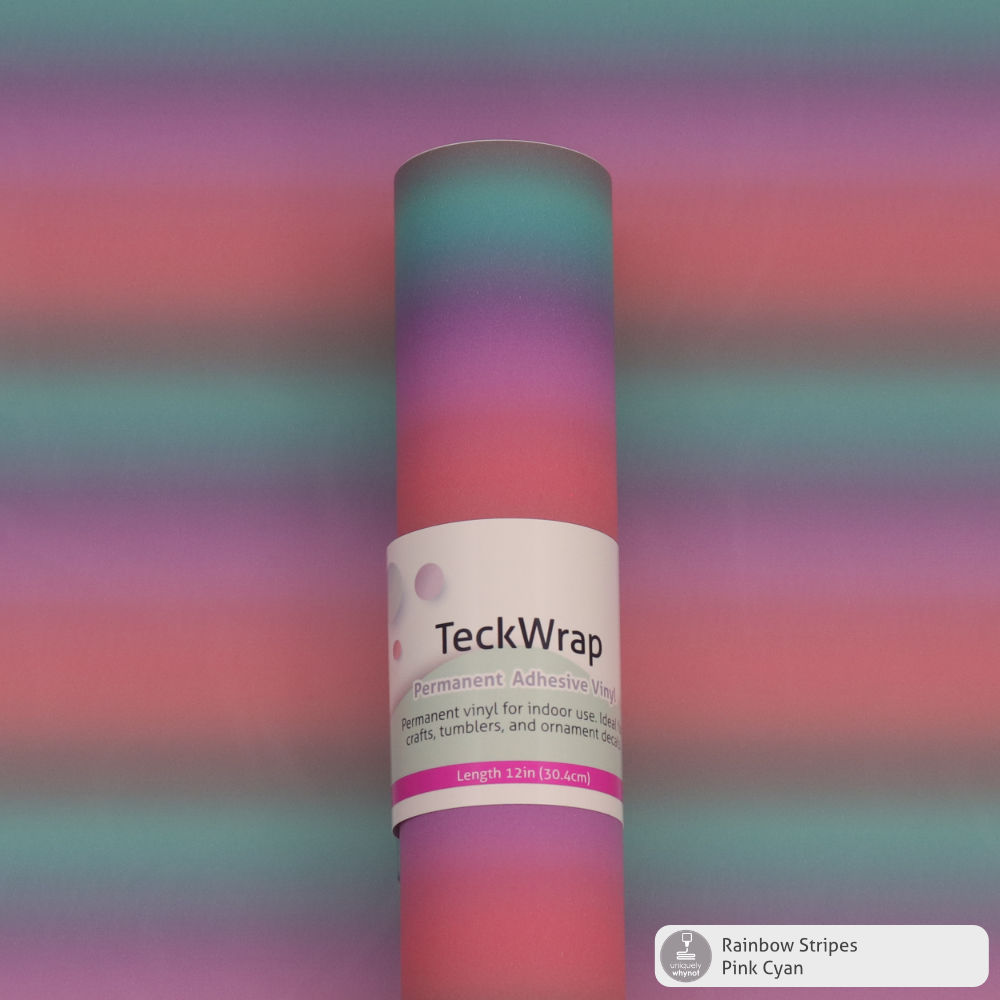 Rainbow Stripes Permanent Adhesive Vinyl - TeckWrap