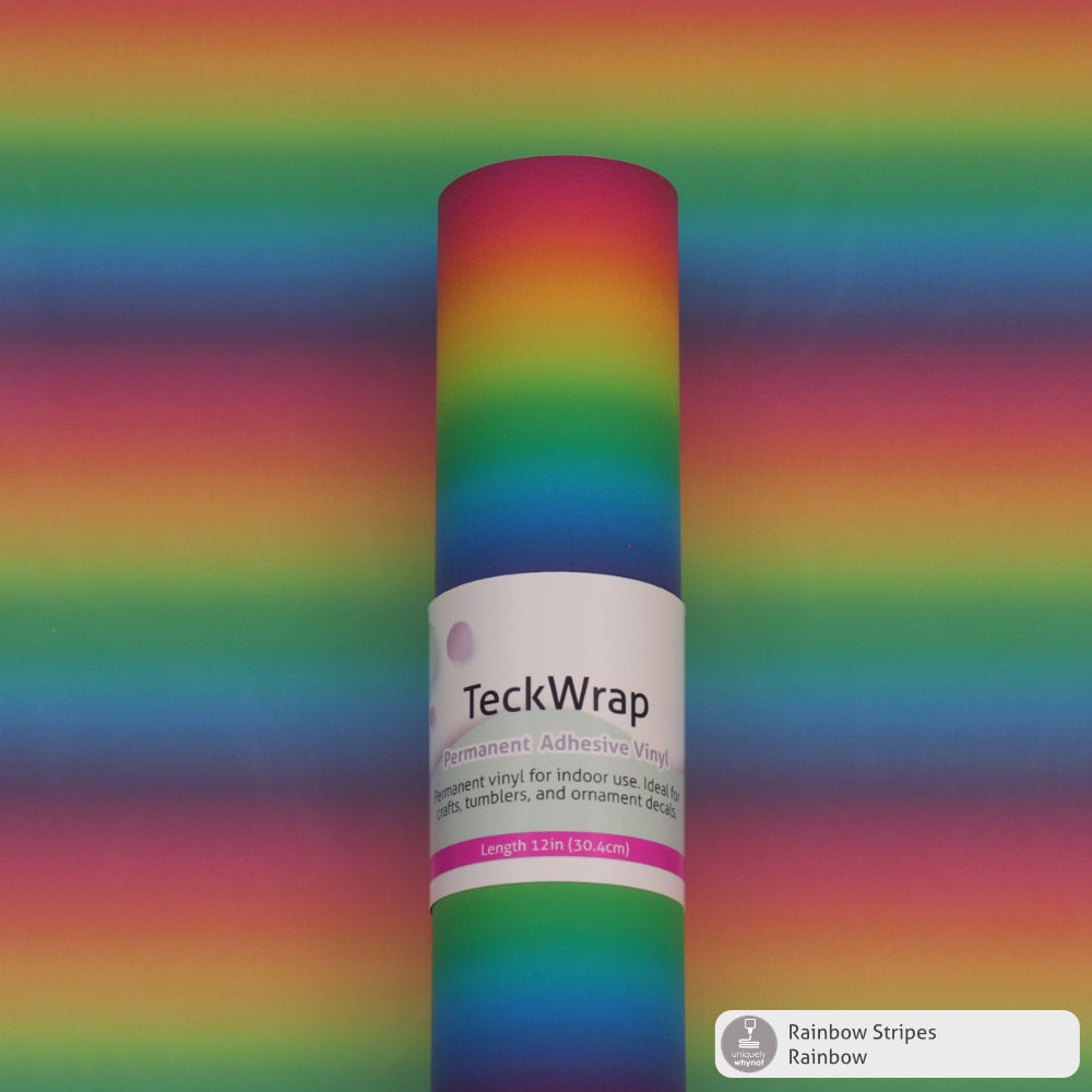 Rainbow Stripes Permanent Adhesive Vinyl - TeckWrap