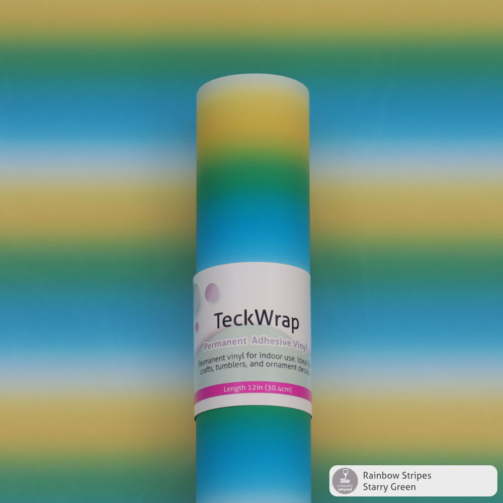 Rainbow Stripes Permanent Adhesive Vinyl - TeckWrap