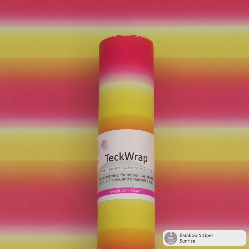 Rainbow Stripes Permanent Adhesive Vinyl - TeckWrap