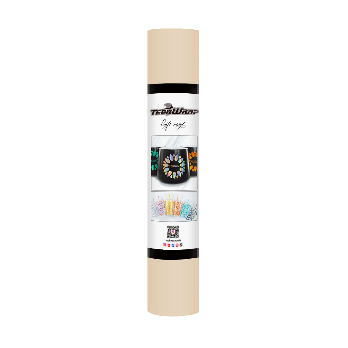 Matte Permanent Adhesive Craft Vinyl - Teck Wrap (12&quot; and 3&#39; Rolls)
